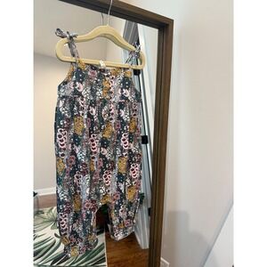 Kate Quinn Bamboo Floral Bumble Romper Tie Strap Sleeveless 2T Toddler Girl EUC